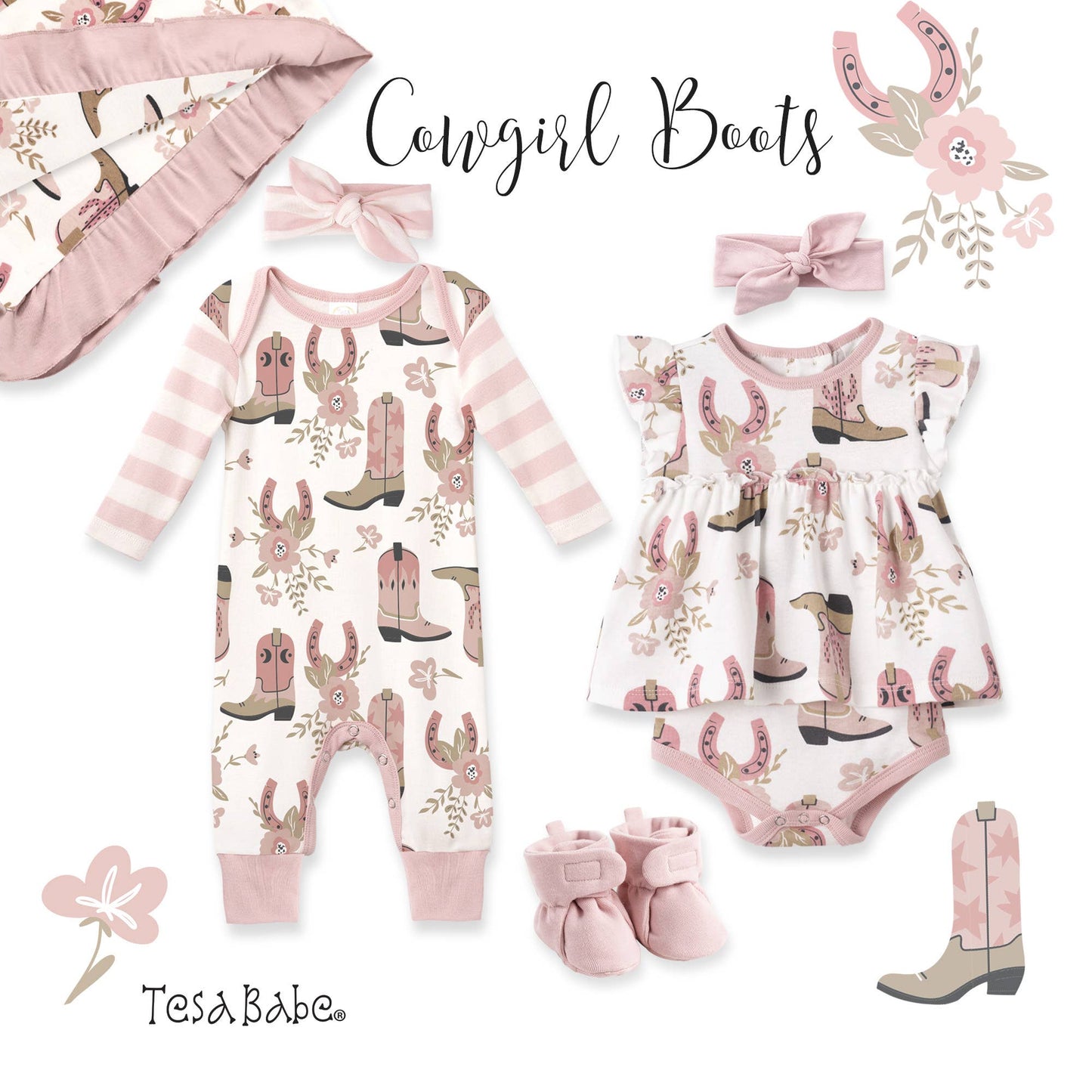 Western Cowgirl Boots Cotton Romper