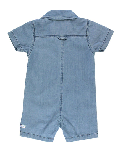 Light Wash Denim Button-Up Romper