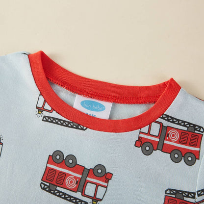 Fire Engines Bamboo Pajama Set