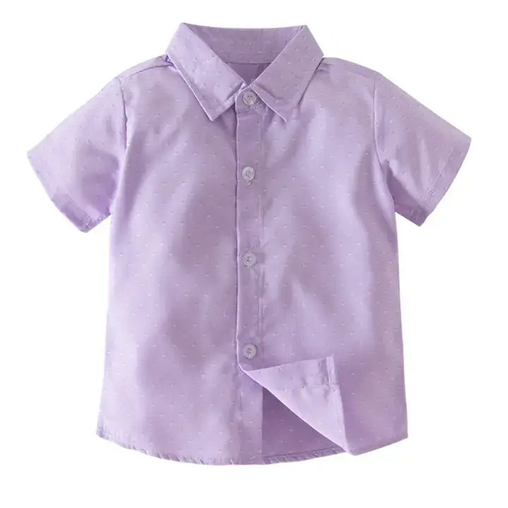 Cotton Button-Down Short-Sleeve Dress Shirt
