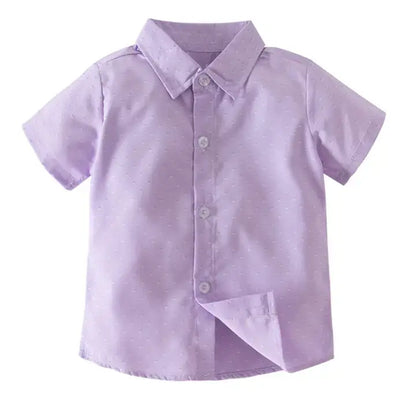 Cotton Button-Down Short-Sleeve Dress Shirt