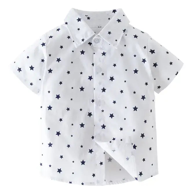 Cotton Button-Down Short-Sleeve Dress Shirt
