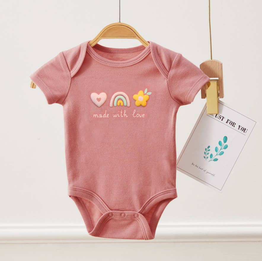 Made With Love Rainbow 3 Piece Onesie Set