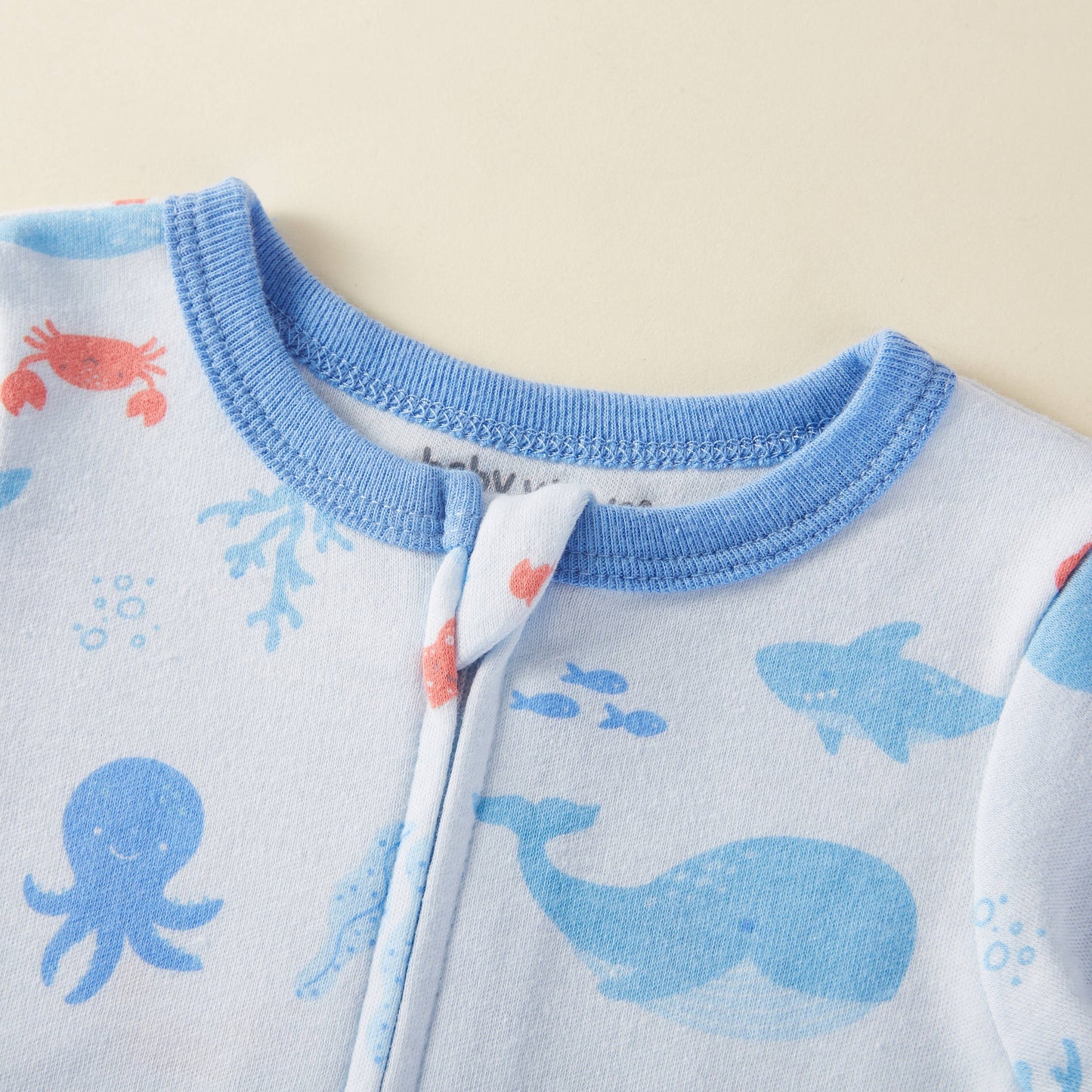 Whale Double Zipper Footie Pajamas
