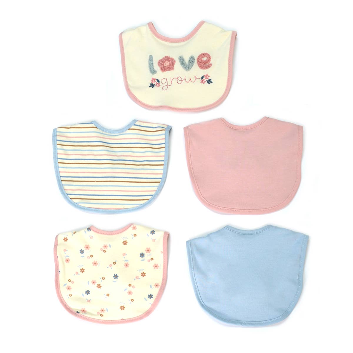 Love Grows 5 Pack Bib Set
