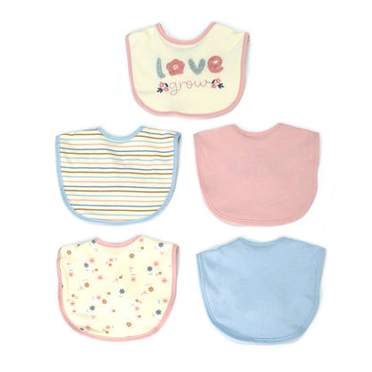 Love Grows 5 Pack Bib Set