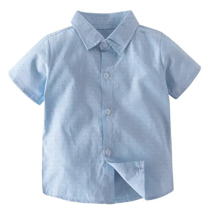 Cotton Button-Down Short-Sleeve Dress Shirt