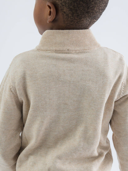 Oatmeal Quarter-Zip Sweater