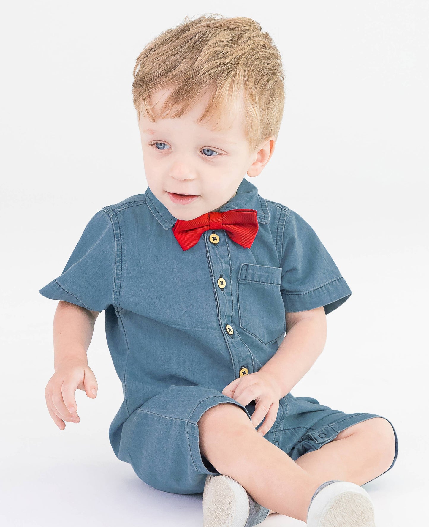 Light Wash Denim Button-Up Romper