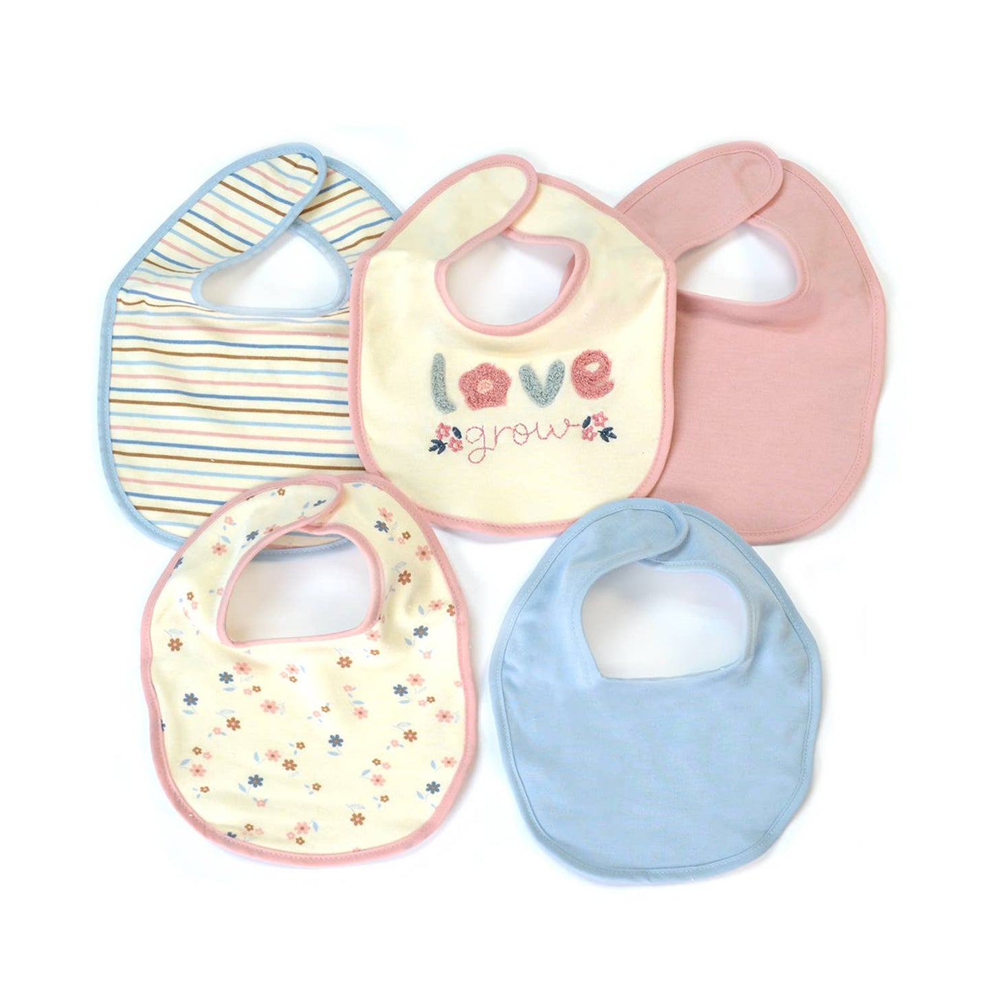 Love Grows 5 Pack Bib Set