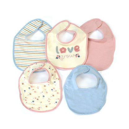 Love Grows 5 Pack Bib Set
