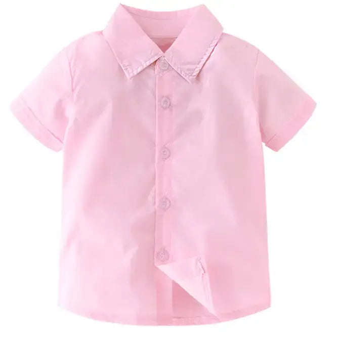 Cotton Button-Down Short-Sleeve Dress Shirt