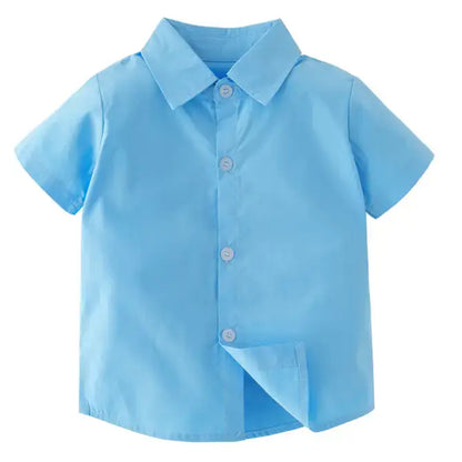 Cotton Button-Down Short-Sleeve Dress Shirt