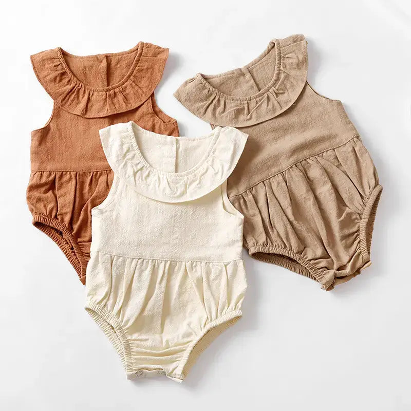 Baby Girl Romper- Rust