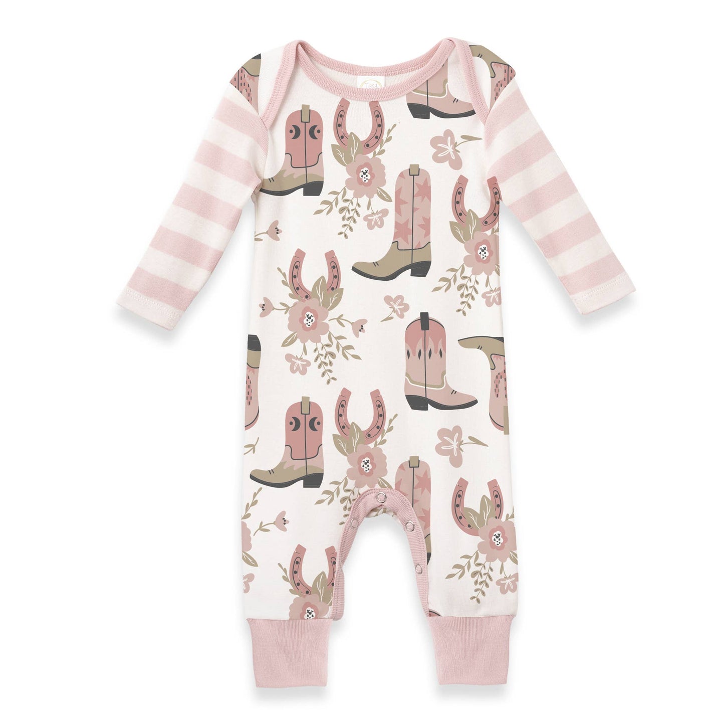 Western Cowgirl Boots Cotton Romper