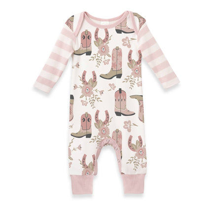 Western Cowgirl Boots Cotton Romper