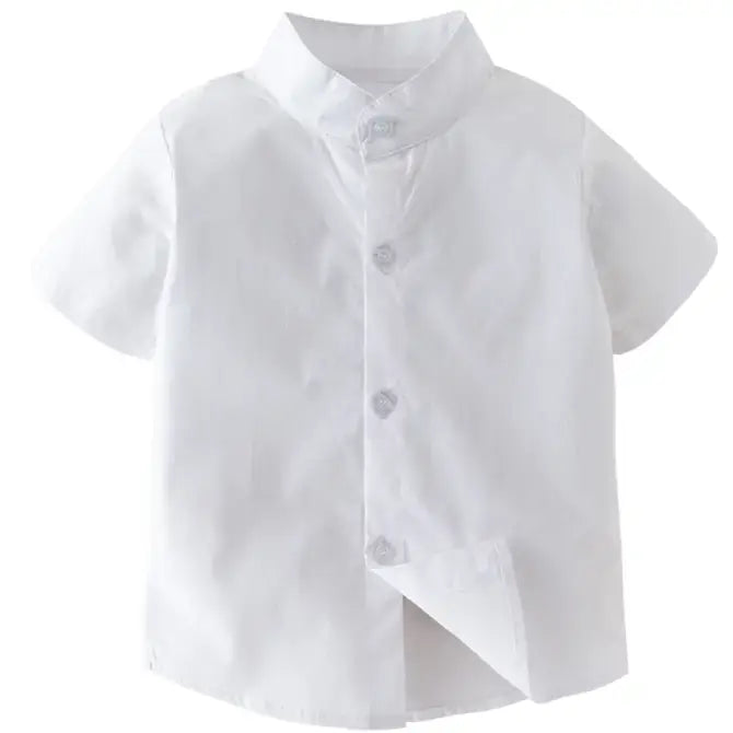 Cotton Button-Down Short-Sleeve Dress Shirt