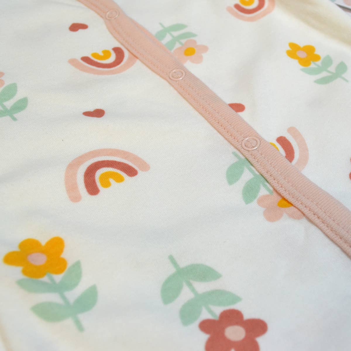 Rainbow Daisy & Flowers Footie Pajamas