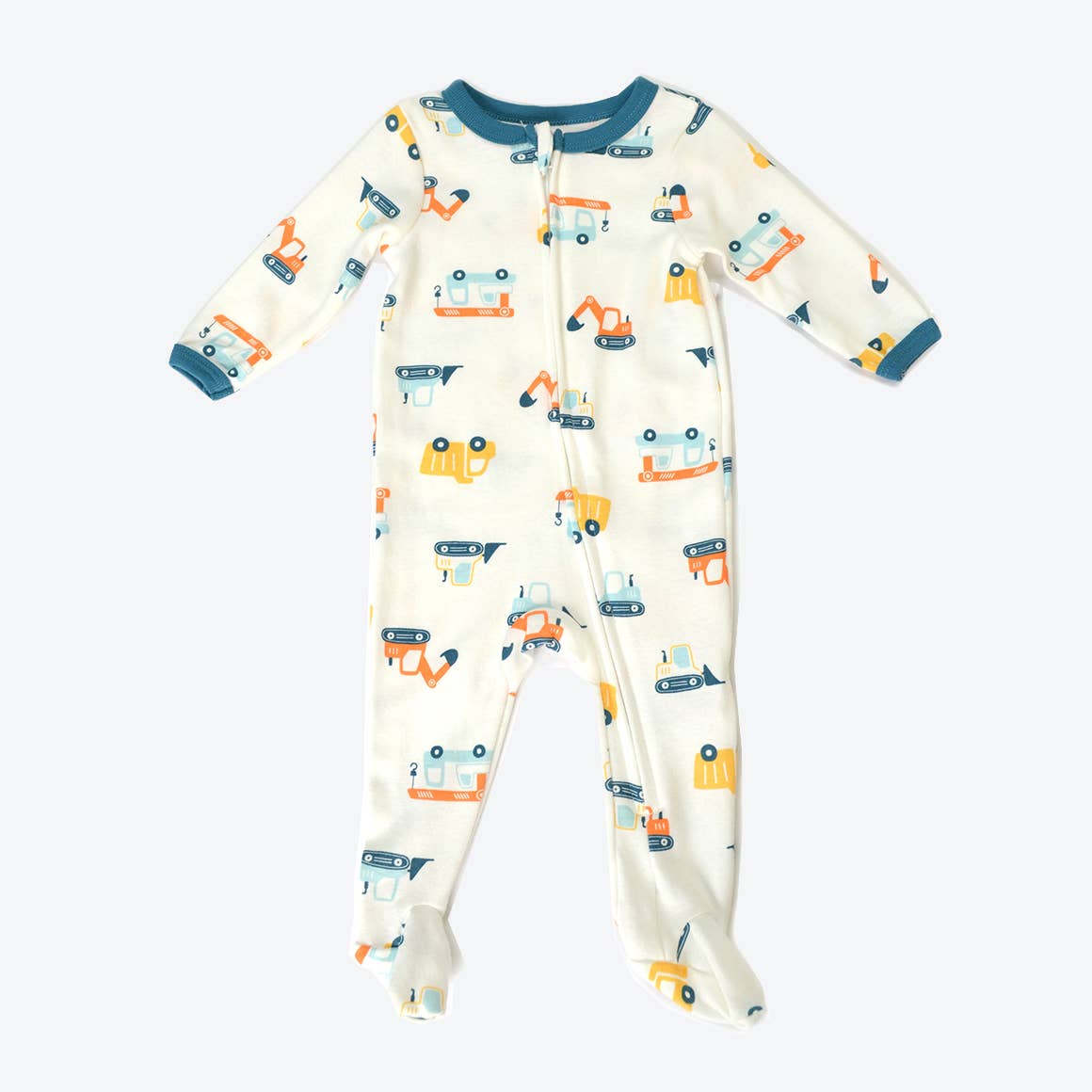 "Let's Dig In" Double Zipper Footie Pajamas