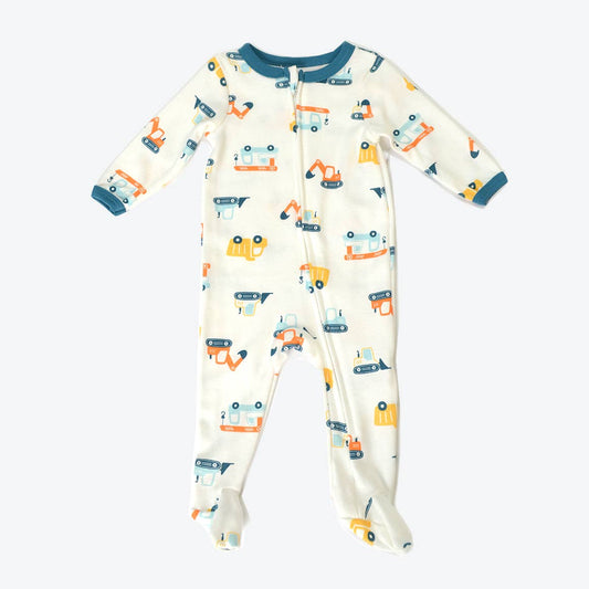 "Let's Dig In" Double Zipper Footie Pajamas