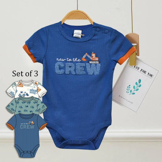 New to The Crew Excavator 3 Piece Onesie Set