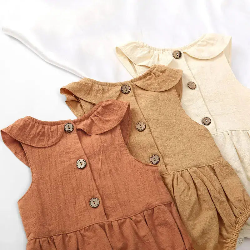 Baby Girl Romper- Rust