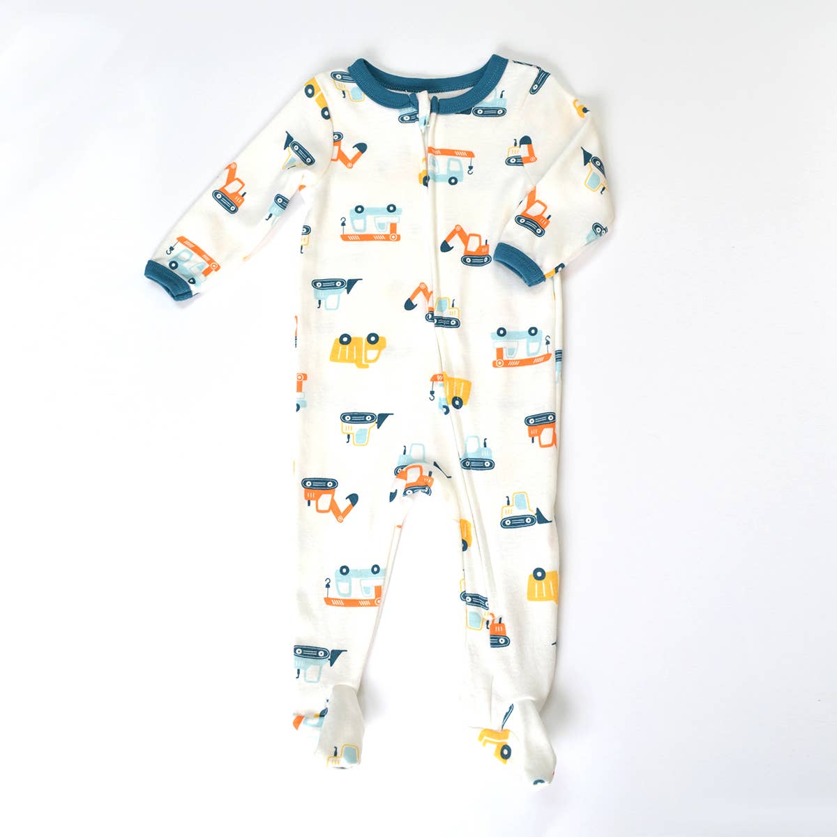 "Let's Dig In" Double Zipper Footie Pajamas